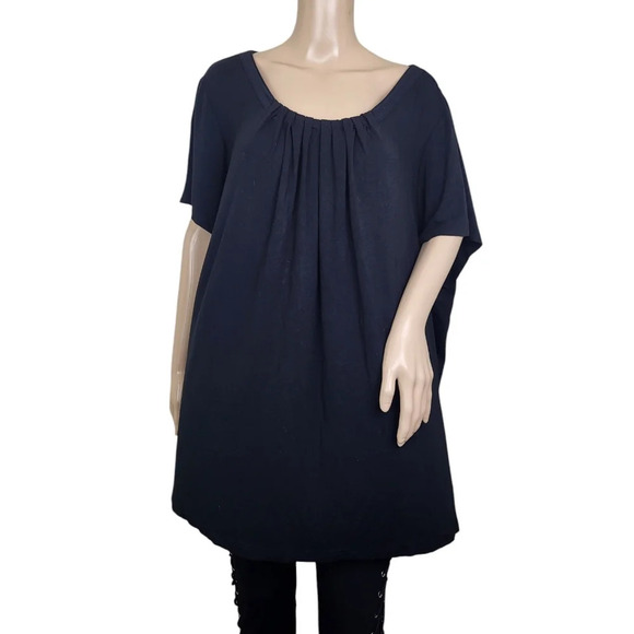 Croft & Barrow Pleated Black Blouse 3X - Picture 4 of 7